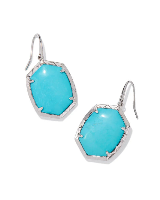 Daphne Drop Earrings in Variegated Turquoise Magnesite