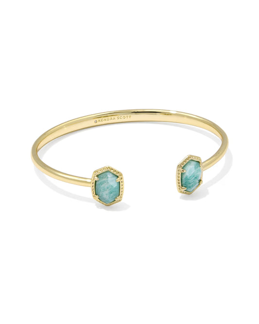 Kendra Scott Daphne Gold Teal Amazonite Frame Cuff Bracelet