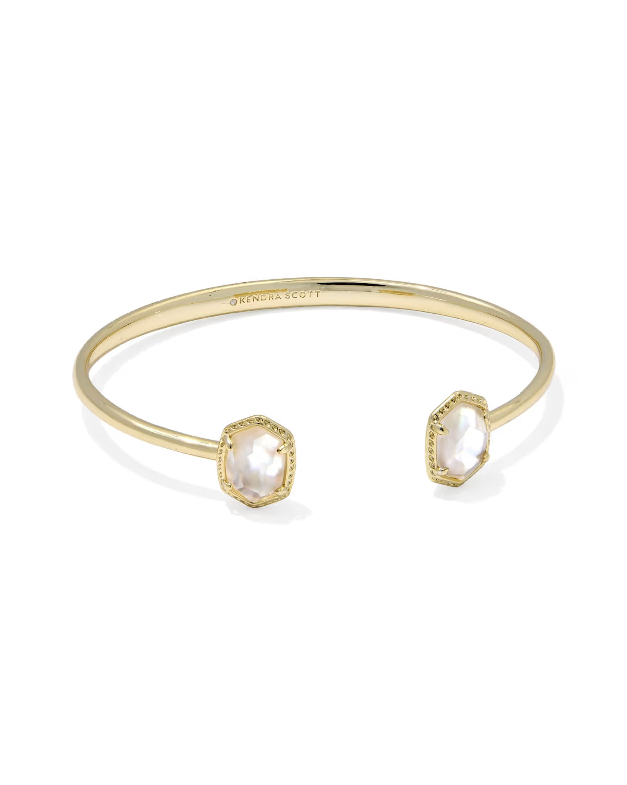 Kendra Scott Daphne Gold Ivory Mother-of-Pearl Frame Cuff Bracelet
