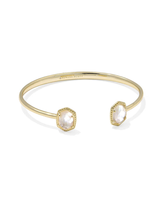Kendra Scott Daphne Gold Ivory Mother-of-Pearl Frame Cuff Bracelet