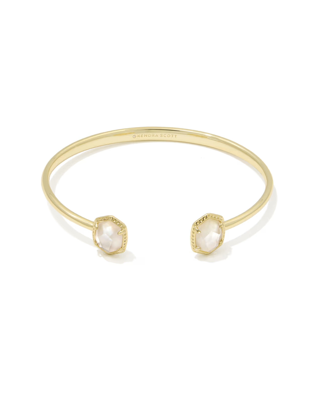 Kendra Scott Daphne Gold Ivory Mother-of-Pearl Frame Cuff Bracelet