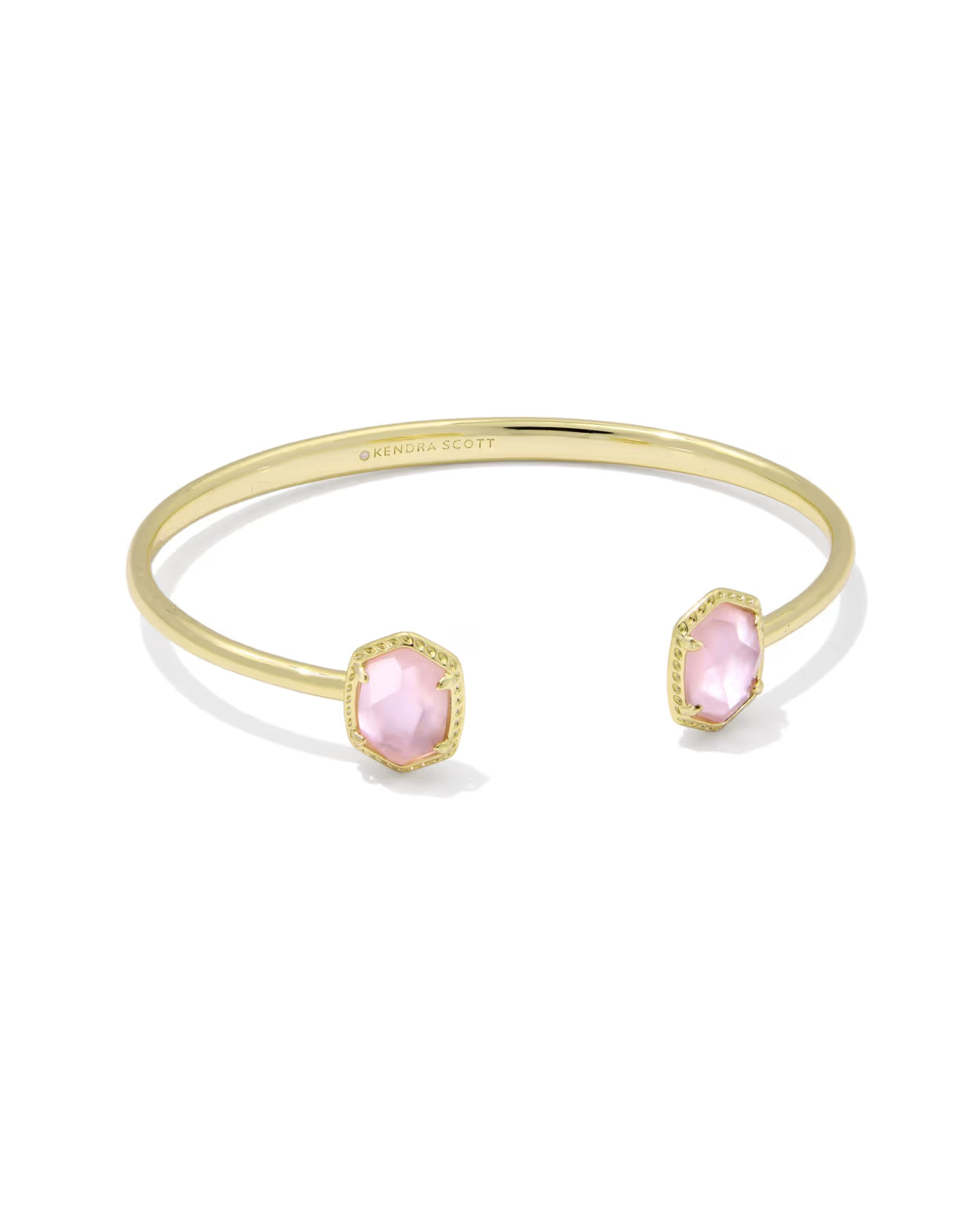 Kendra Scott Daphne Gold Light Pink Mother-of-Pearl Frame Cuff Bracelet