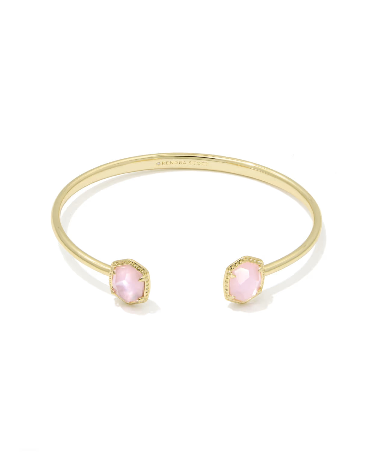 Kendra Scott Daphne Gold Light Pink Mother-of-Pearl Frame Cuff Bracelet