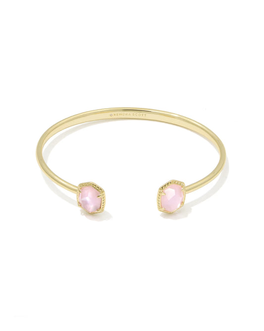 Kendra Scott Daphne Gold Light Pink Mother-of-Pearl Frame Cuff Bracelet