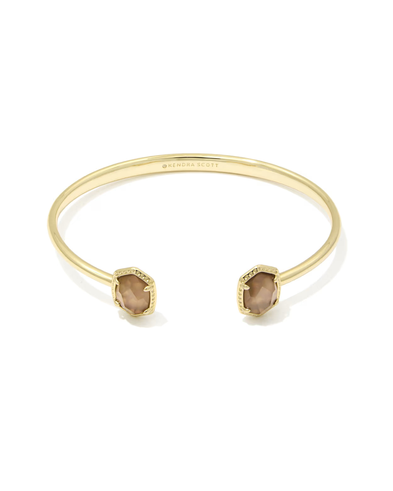 Kendra Scott Daphne Gold Taupe Mother-of-Pearl Frame Cuff Bracelet