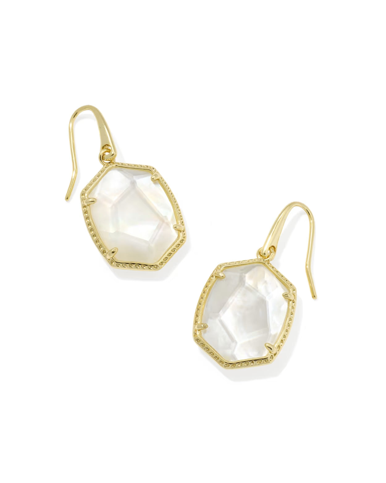Kendra Scott Daphne Gold Ivory Mother-of-Pearl Frame Drop Earrings