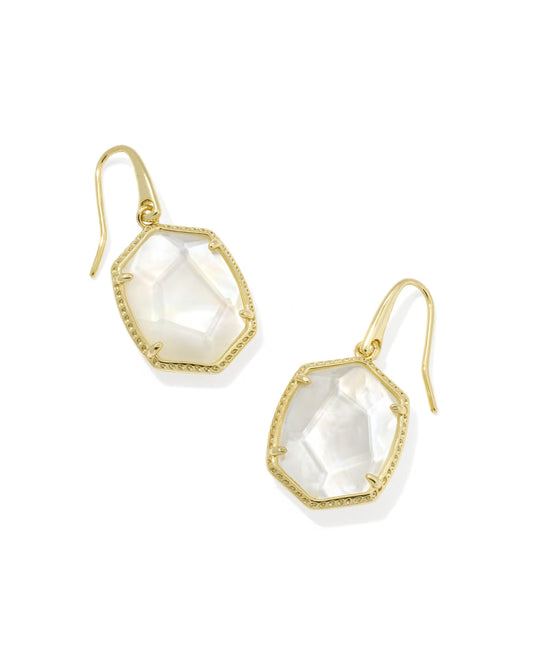 Kendra Scott Daphne Gold Ivory Mother-of-Pearl Frame Drop Earrings