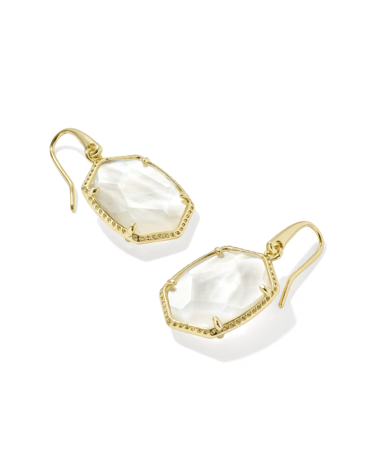 Kendra Scott Daphne Gold Ivory Mother-of-Pearl Frame Drop Earrings