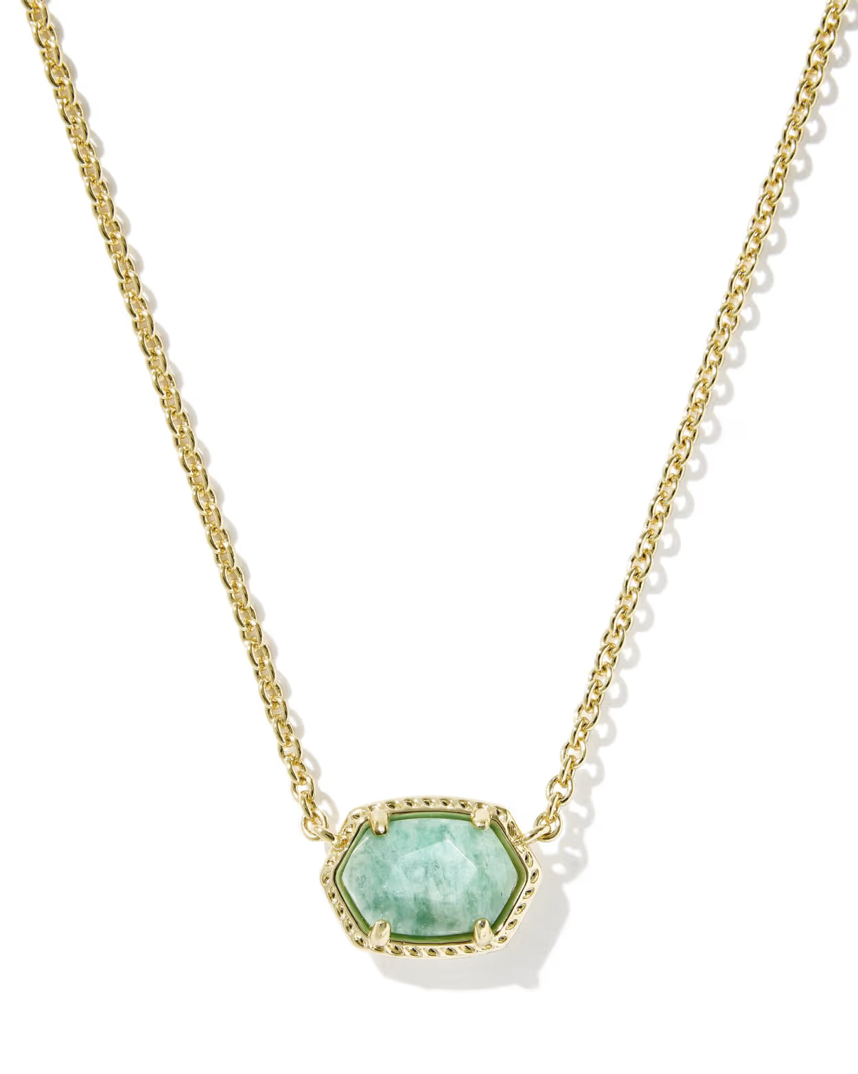 Kendra Scott Daphne GOLD TEAL AMAZONITE Short Pendant Necklace