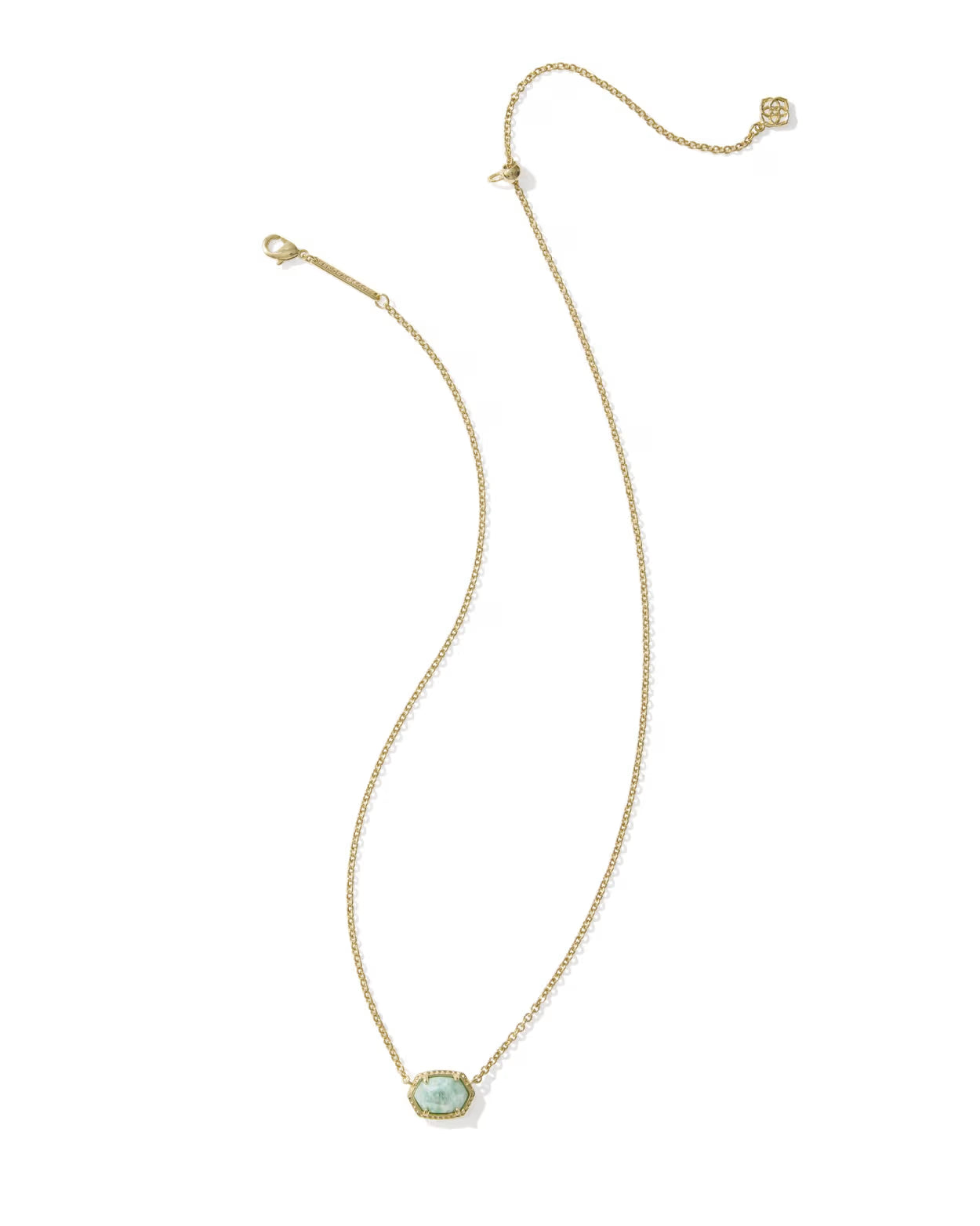 Kendra Scott Daphne GOLD TEAL AMAZONITE Short Pendant Necklace