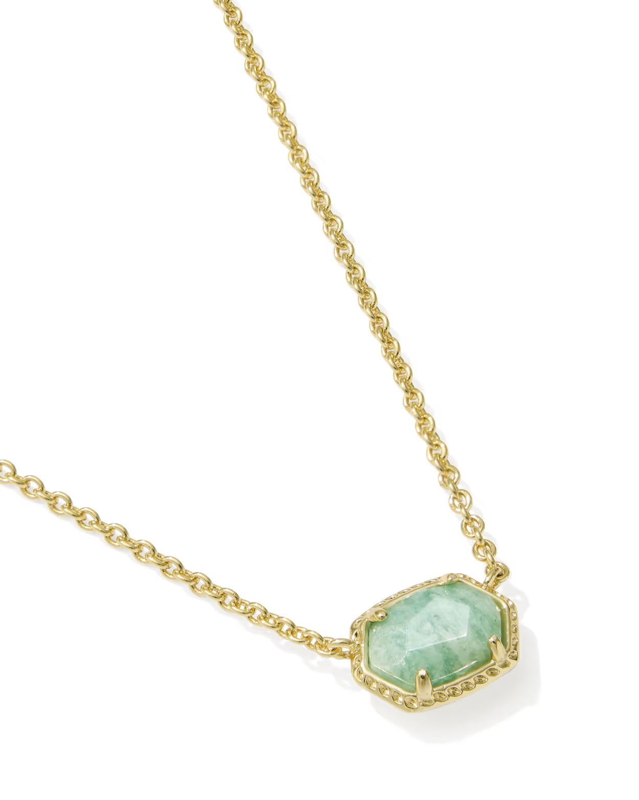 Kendra Scott Daphne GOLD TEAL AMAZONITE Short Pendant Necklace