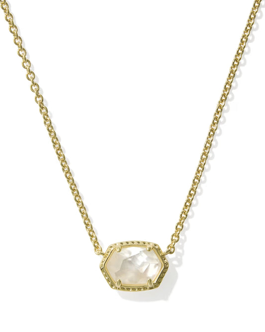 Kendra Scott Daphne GOLD IVORY MOTHER OF PEARL Short Pendant Necklace