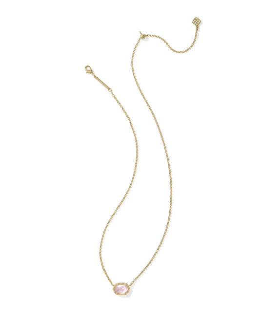 Kendra Scott Daphne GOLD LIGHT PINK MOTHER OF PEARL Short Pendant Necklace