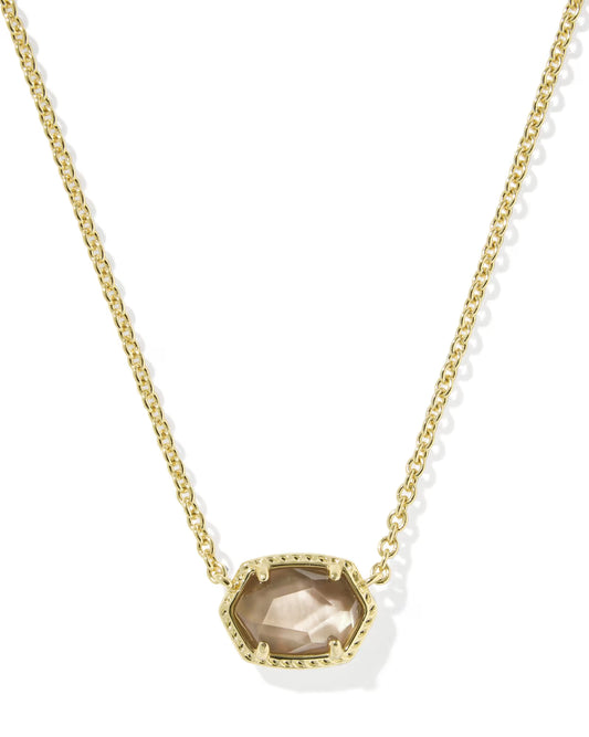 Kendra Scott Daphne GOLD TAUPE MOTHER OF PEARL Short Pendant Necklace