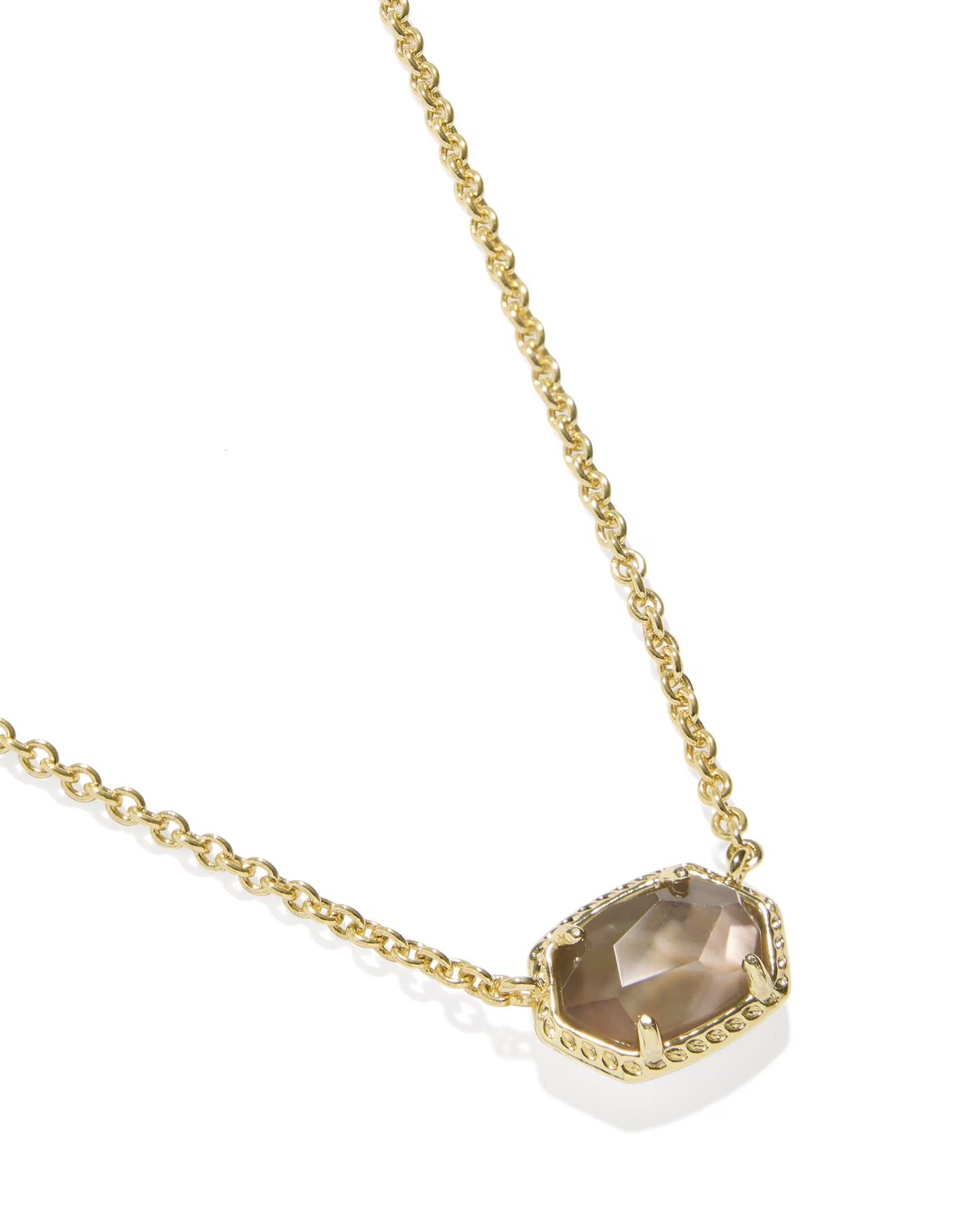 Kendra Scott Daphne GOLD TAUPE MOTHER OF PEARL Short Pendant Necklace