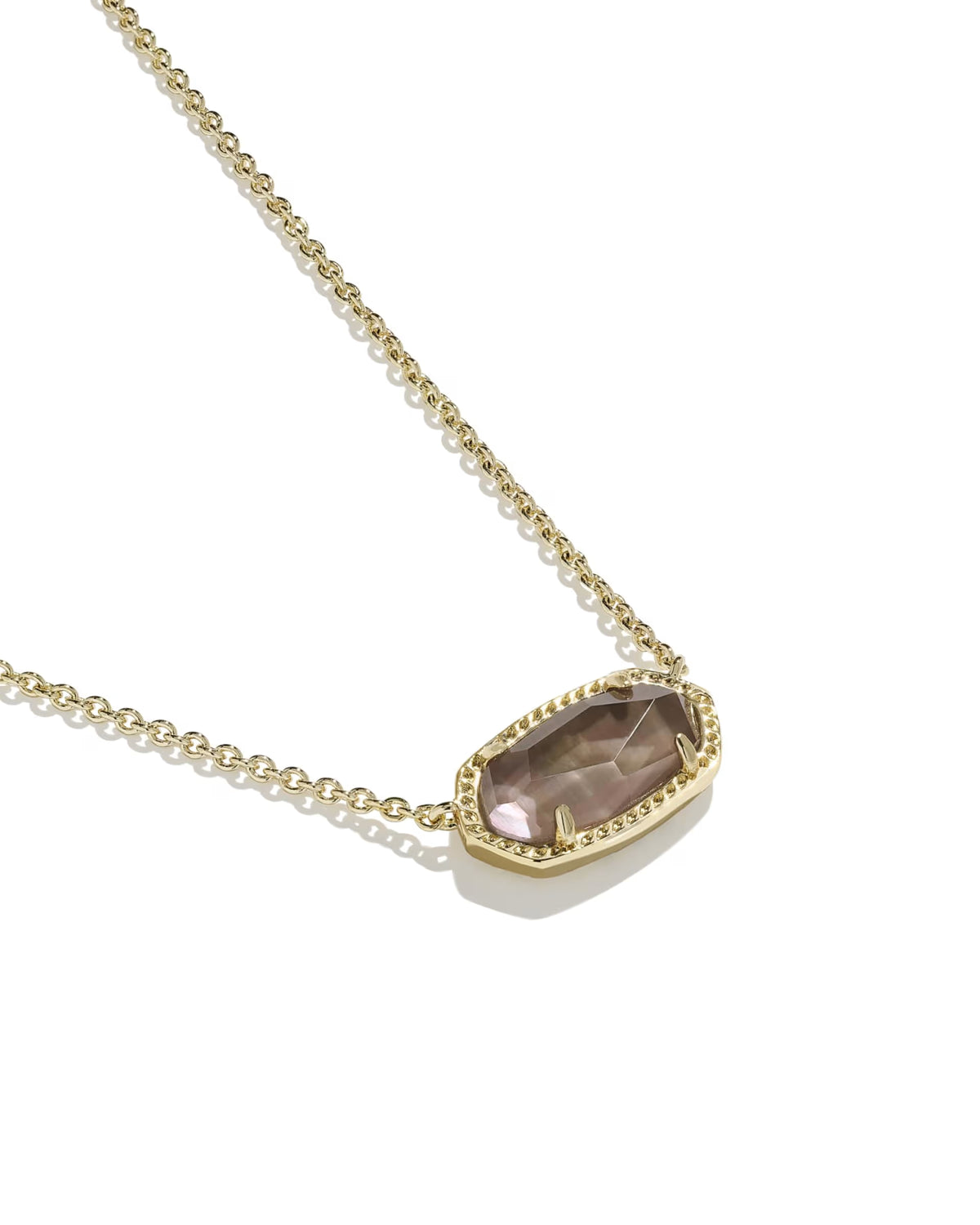 Kendra Scott Elisa Gold Pendant Necklace Gold Taupe Mother of Pearl