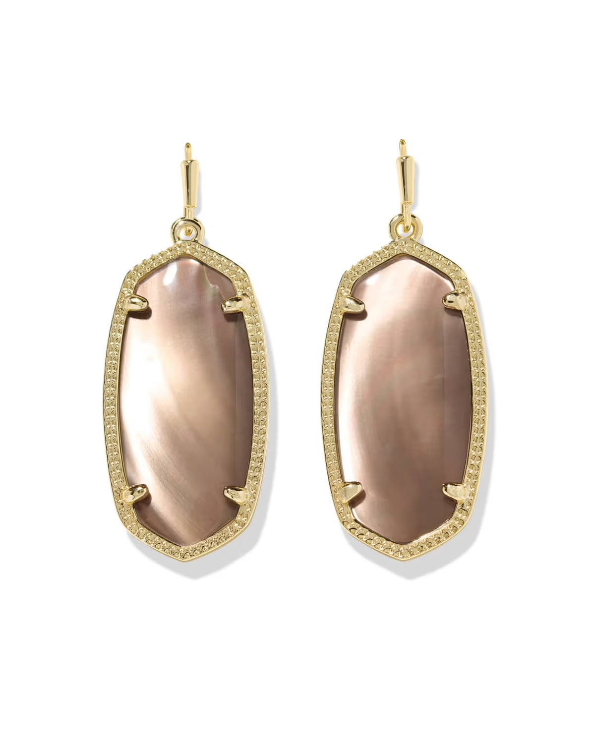 Kendra Scott Elle Gold Drop Earrings - Taupe Mother of Pearl