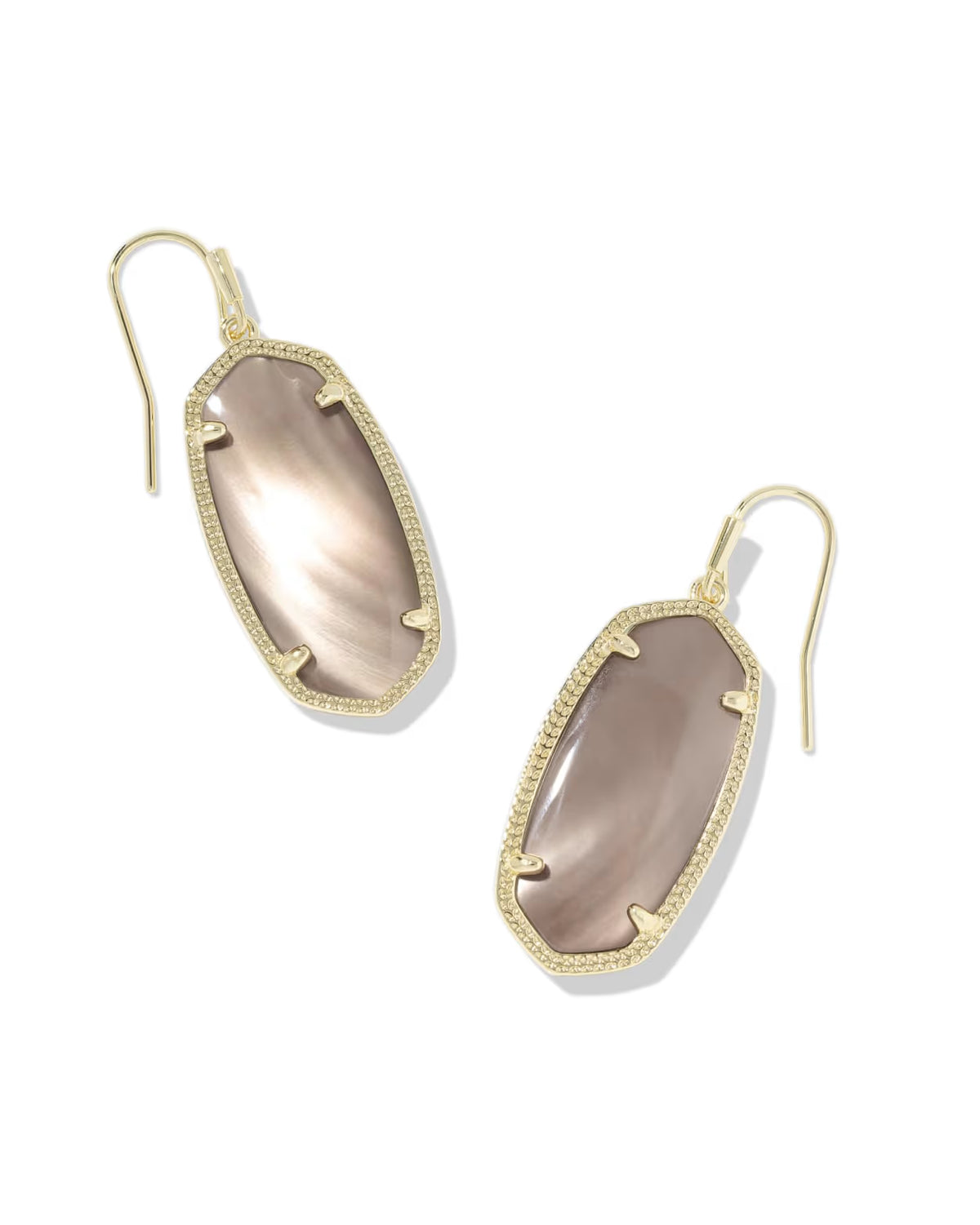 Kendra Scott Elle Gold Drop Earrings - Taupe Mother of Pearl