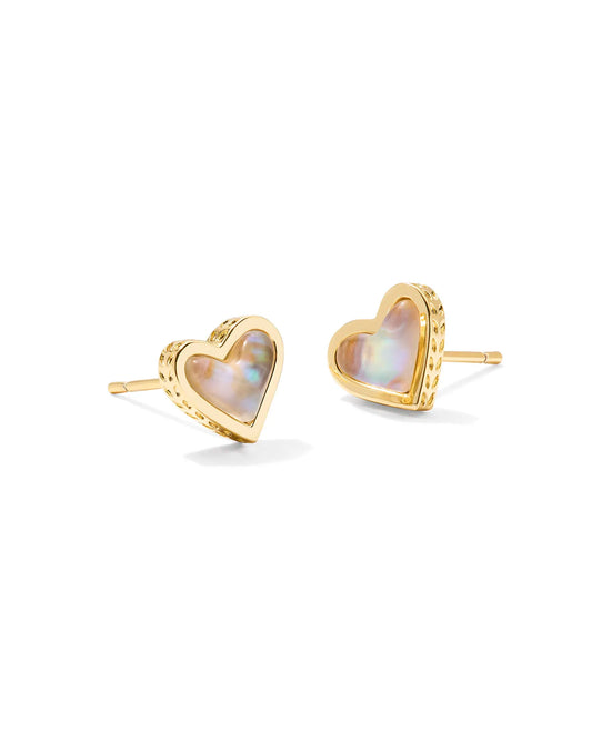 Kendra Scott Framed Ari Heart Gold Stud Earrings (2 Color choices)