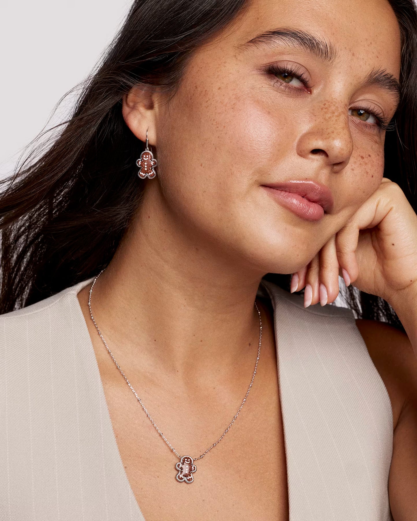 Kendra Scott Gingerbread Silver Short Pendant Necklace