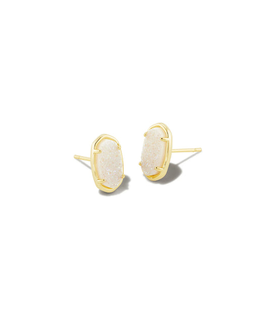 Grayson Stud Earring Gold Iridescent Drusy