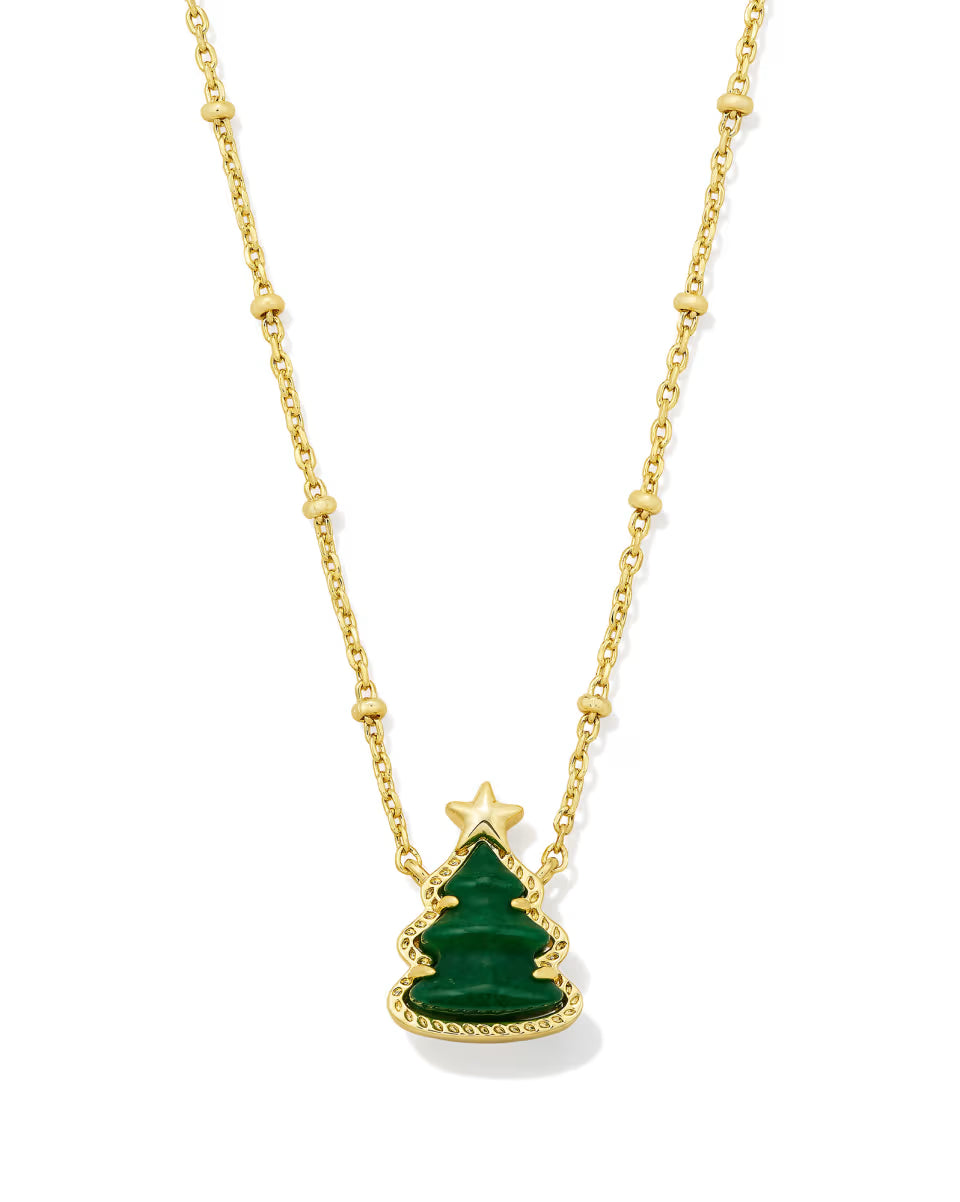 Kendra Scott Holiday Tree Gold Short Pendant Necklace