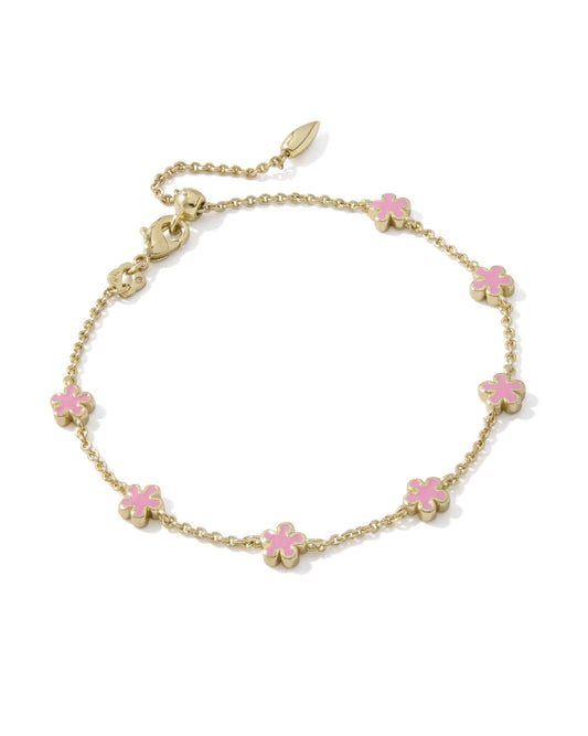 Kendra Scott JANE DELICATE CHAIN BRACELET GOLD DARK PINK ENAMEL
