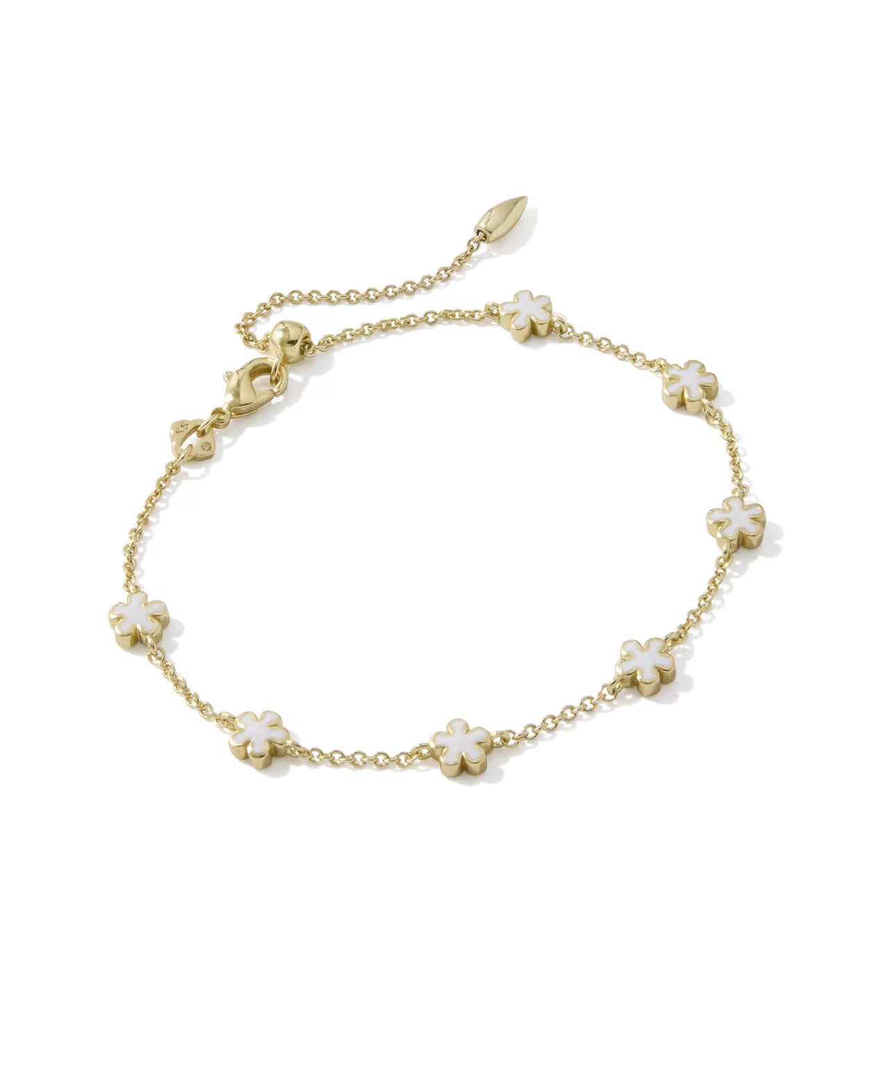 Kendra Scott JANE DELICATE CHAIN BRACELET GOLD WHITE ENAMEL