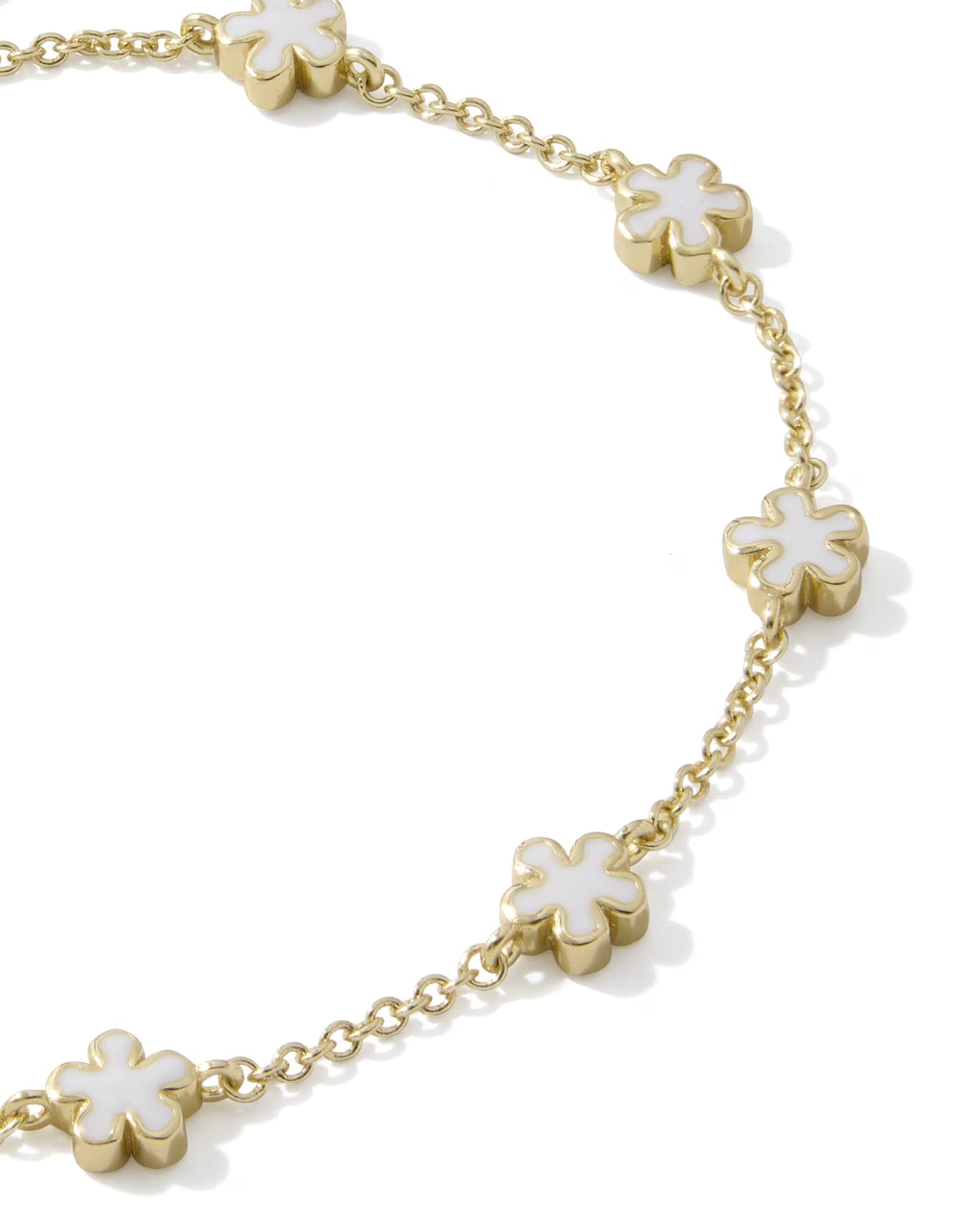Kendra Scott JANE DELICATE CHAIN BRACELET GOLD WHITE ENAMEL