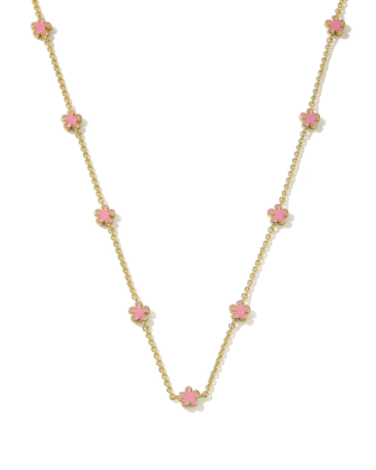Kendra Scott Jane Gold Pink Enamel Strand Necklace
