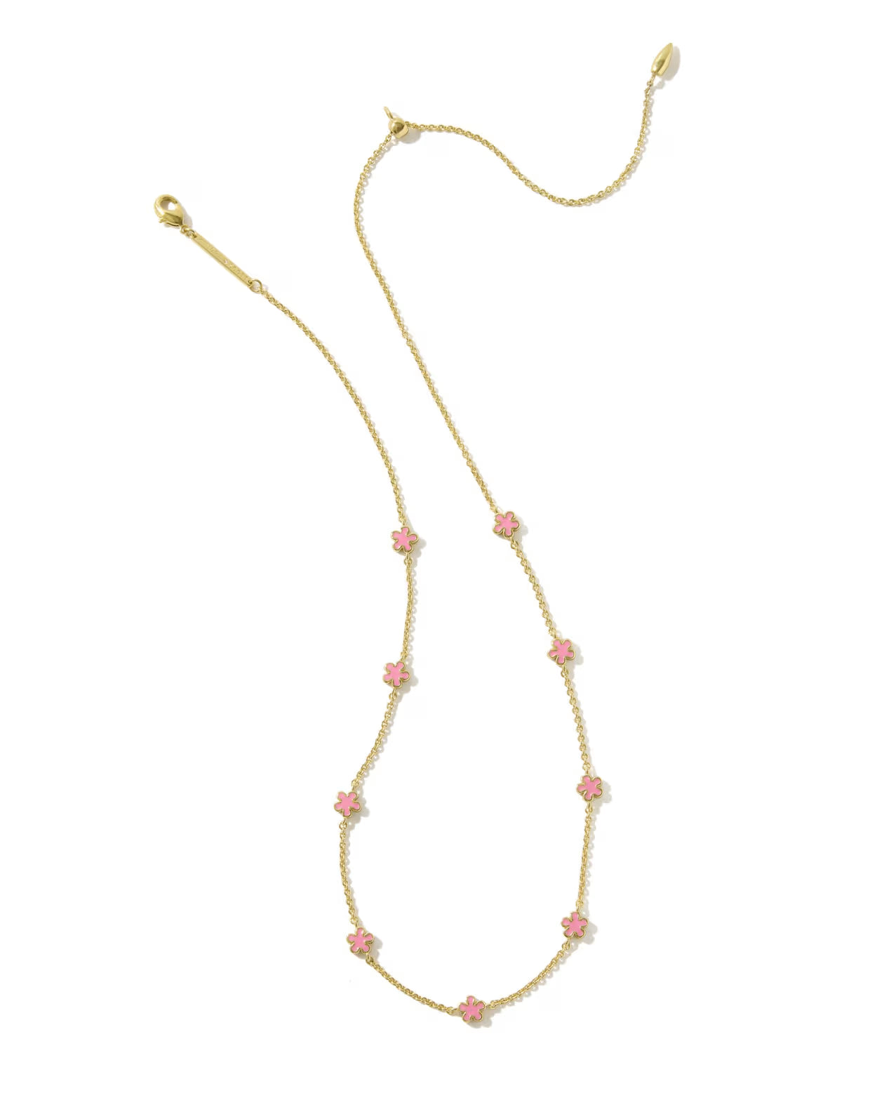 Kendra Scott Jane Gold Pink Enamel Strand Necklace