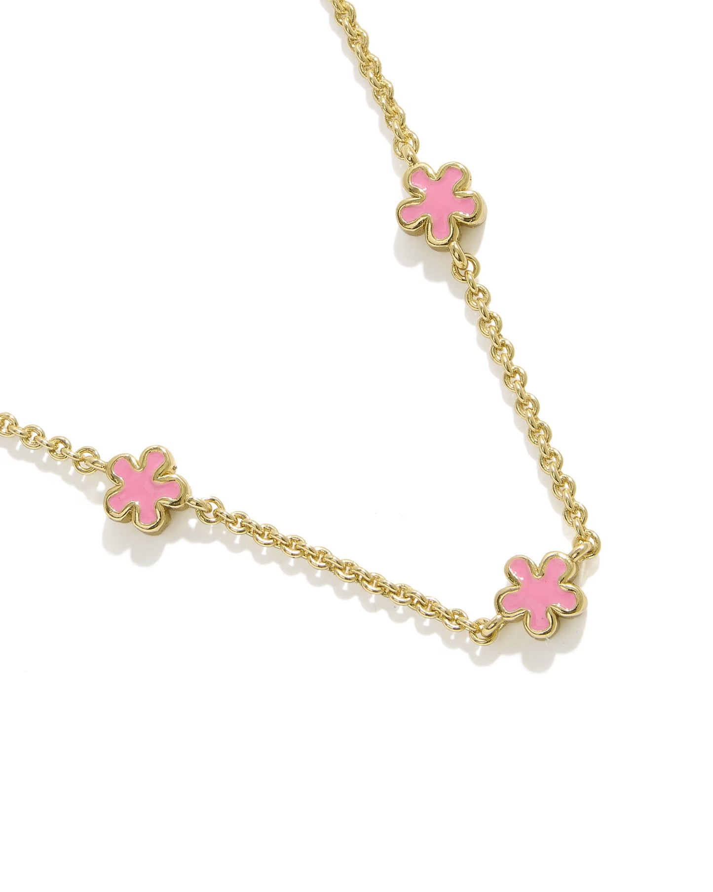 Kendra Scott Jane Gold Pink Enamel Strand Necklace
