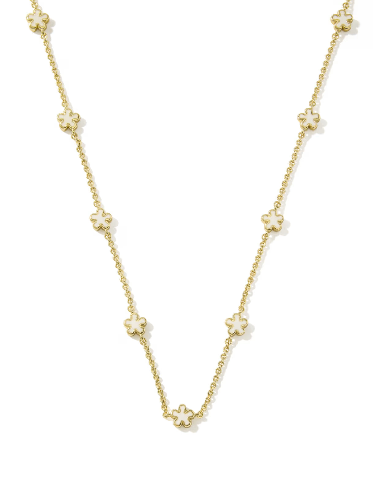 Kendra Scott Jane Gold White Enamel Strand Necklace