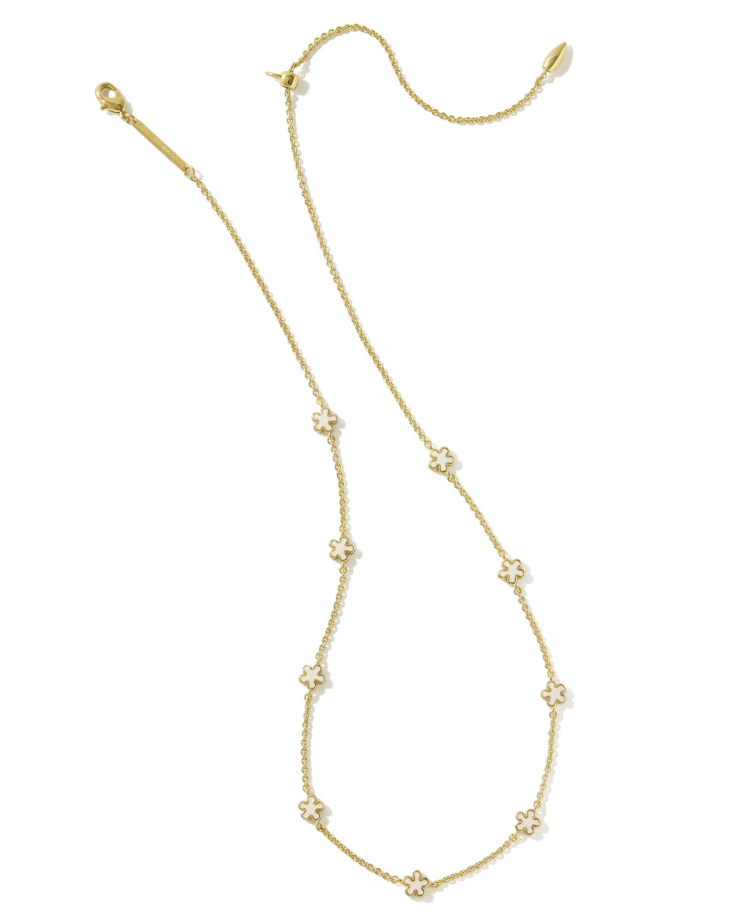 Kendra Scott Jane Gold White Enamel Strand Necklace