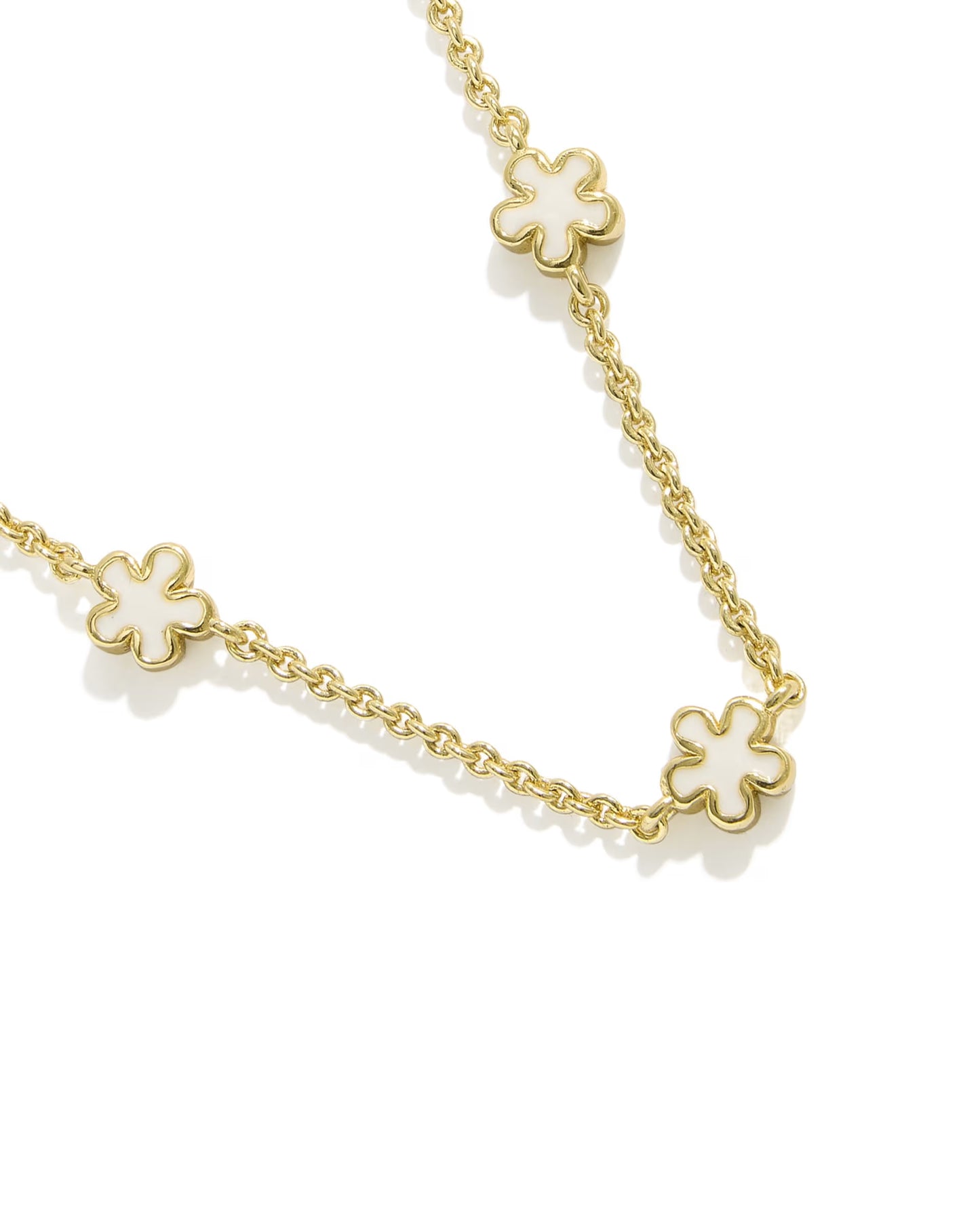 Kendra Scott Jane Gold White Enamel Strand Necklace
