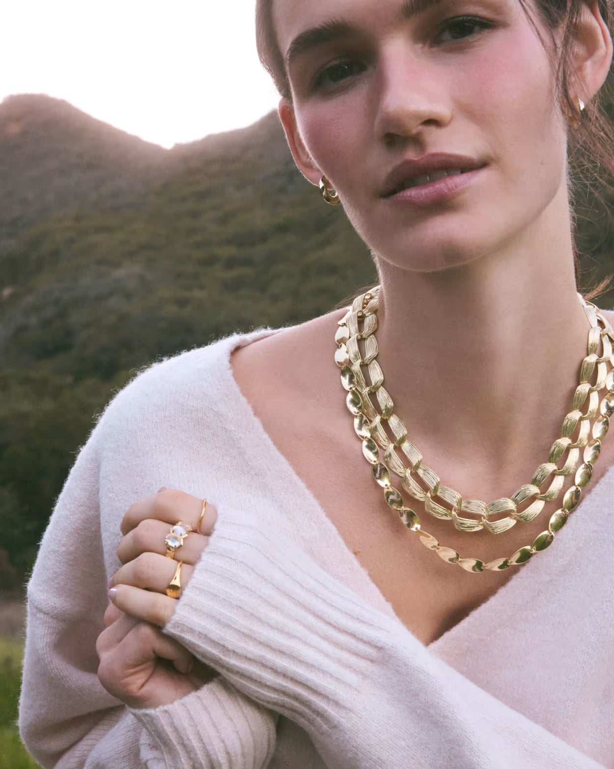 Kendra Scott Kira Gold Chain Multi Strand Necklace