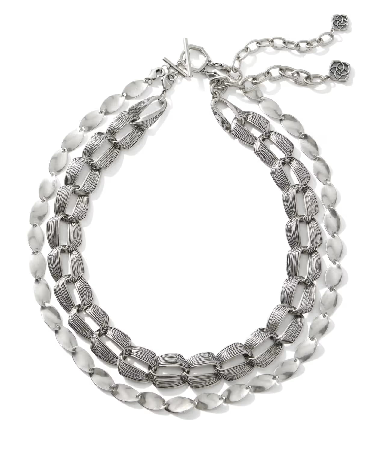 Kendra Scott Kira Vintage Silver Chain Multi Strand Necklace