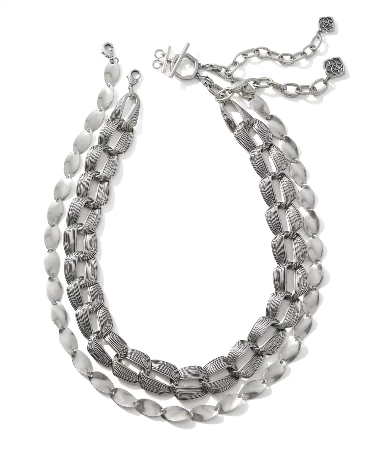 Kendra Scott Kira Vintage Silver Chain Multi Strand Necklace