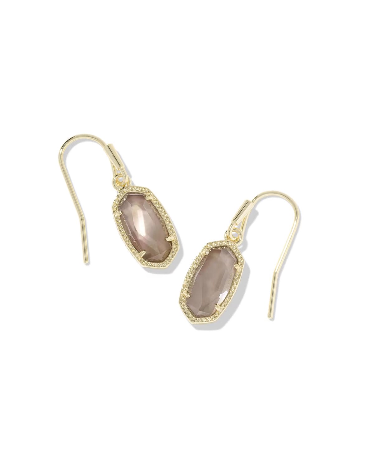 Kendra Scott Lee Gold Drop Earrings - Taupe Mother-of-Pearl