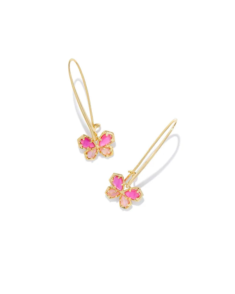 Mae Gold Butterfly Wire Drop Earrings (Multiple Colors)