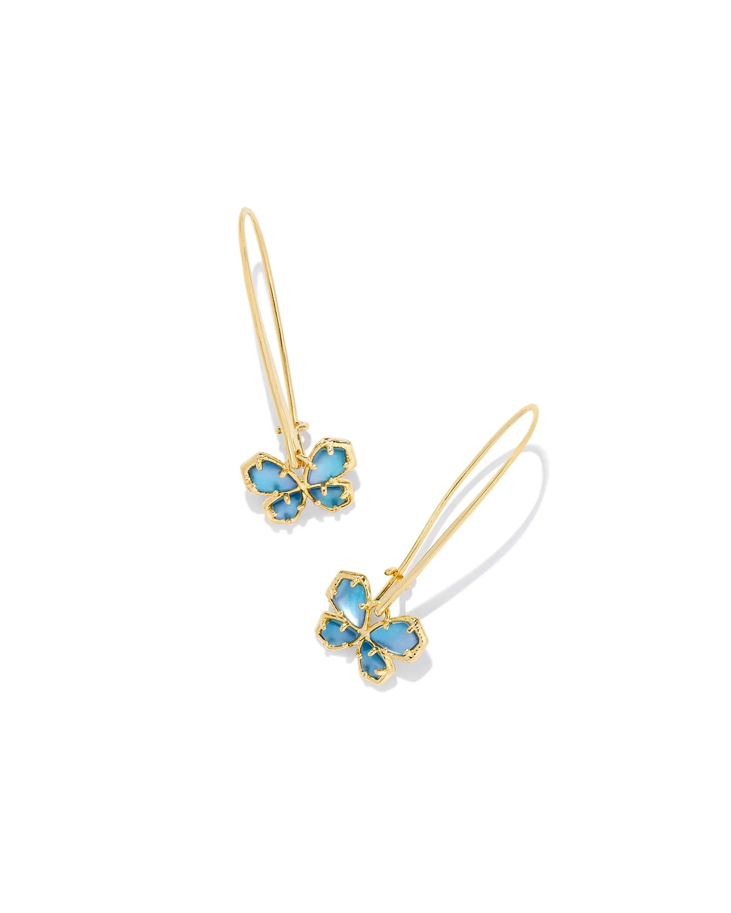 Mae Gold Butterfly Wire Drop Earrings (Multiple Colors)