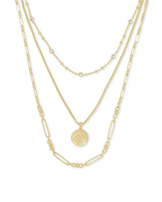 Kendra Scott Medallion Coin Multi Strand Necklace in Gold