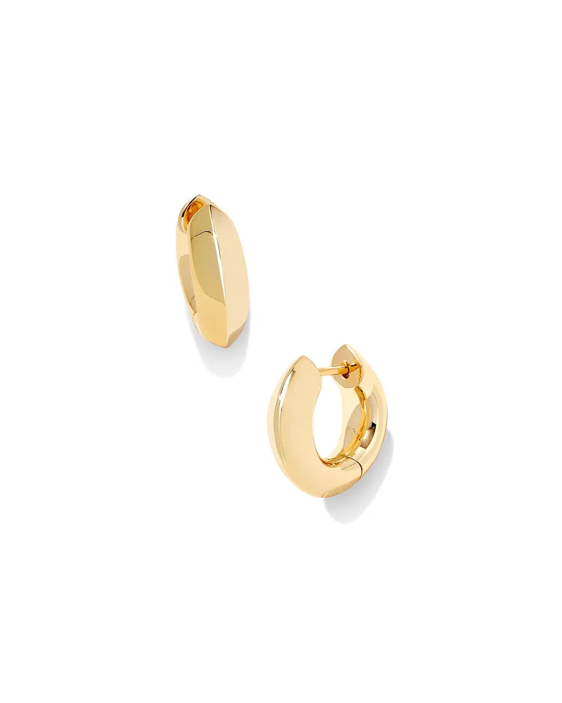 Kendra Scott Mikki Metal Huggie Earrings in Gold or Silver