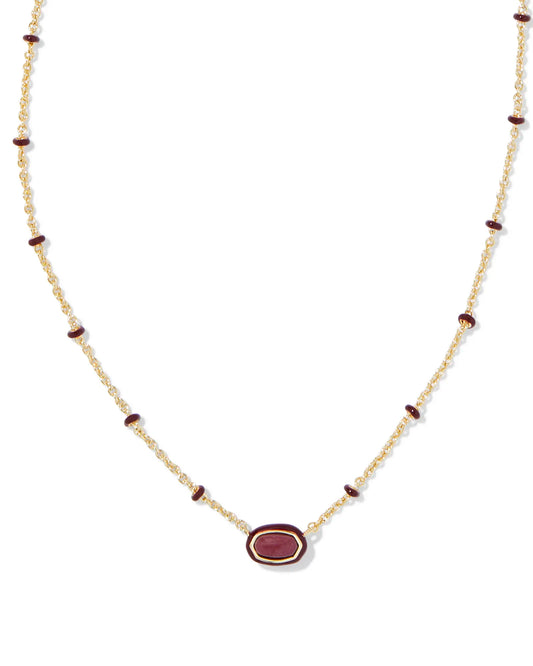 Mini Elisa Gold Enamel Frame Short Pendant Necklace