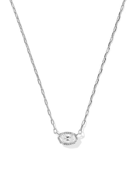 Kendra Scott Mini Elisa Luxe Silver Pendant Necklace