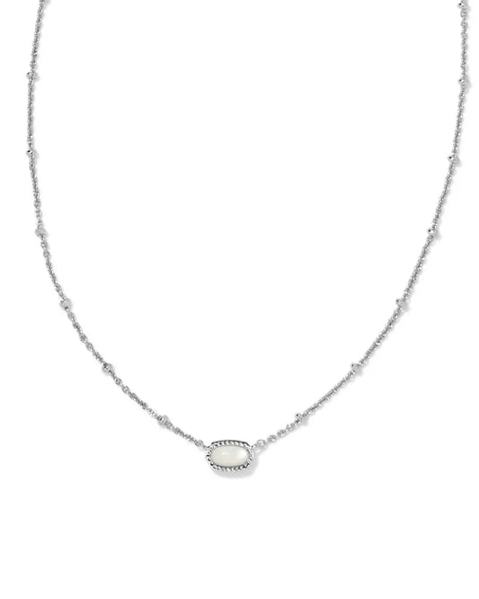 Mini Elisa Silver Satellite Short Pendant Necklace (Multiple Colors)