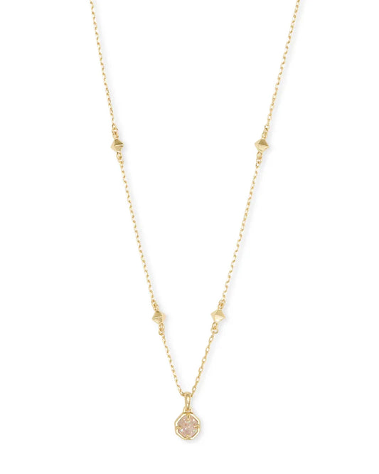 Kendra Scott Nola Gold Pendant Necklace in Iridescent Drusy