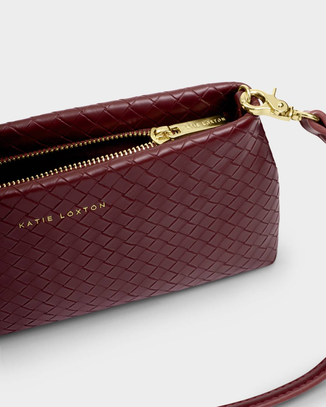 Katie Loxton Nova Small Shoulder Bag Cherry Woven