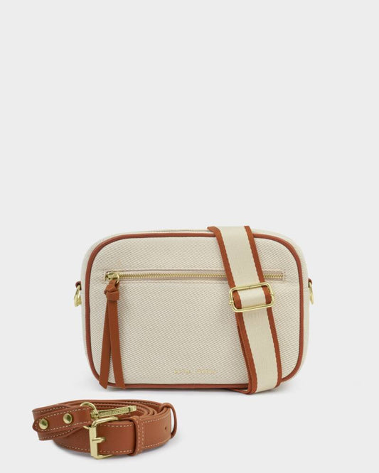 Katie Loxton Hallie Crossbody Bag - Canvas/Cognac