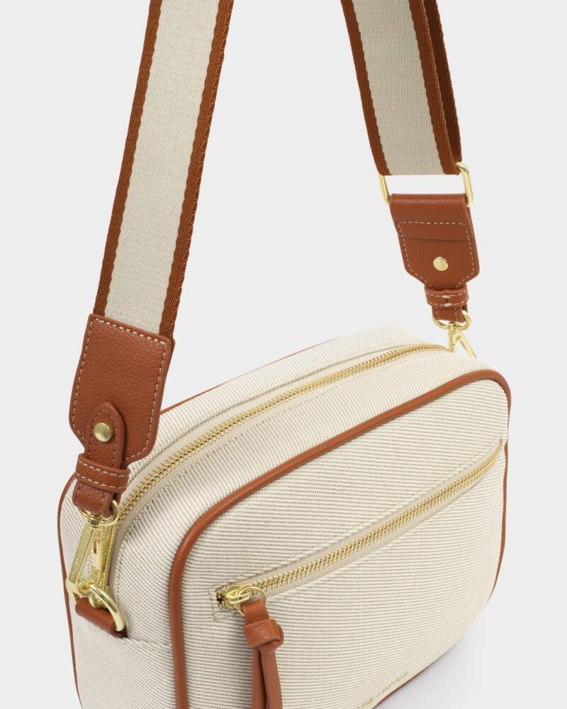Katie Loxton Hallie Crossbody Bag - Canvas/Cognac